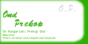 ond prekop business card